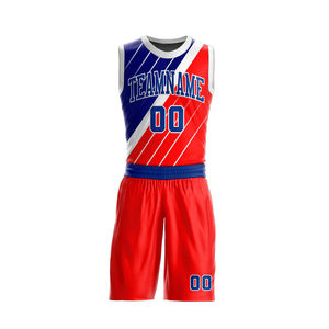 Conjunto de Uniforme de Baloncesto Sublimado Personalizado, Jersey sin Mangas con Cuello Redondo, Pantalones Cortos, Talla Grande, Transpirable, de Secado Rápido, 100% Poliéster, OEM - Product Image 1