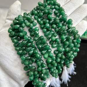 อัญมณี aventurite สีเขียวธรรมชาติขนาด5.5-6มม. รูปทรงหยดน้ำเรียบอัญมณีหลวม - Product Image 3