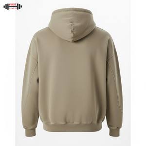 เสื้อมีฮู้ดแบบสวมศีรษะของผู้ชายผ้าฝ้าย300 GSM, เสื้อฟลีซเทอร์รี่เสื้อกันลมระบายอากาศได้ดีดีไซน์แบบปะติดสำหรับฤดูหนาว - Product Image 2