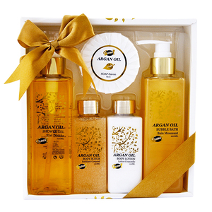 Set Regalo Essenziale per la Cura del Corpo - Collezione di Prodotti per la Cura della Pelle e il Bagno con Olio di Argan - Product Image 1