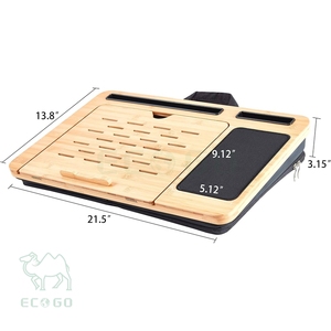 Tre máy tính xách tay <span class=keywords><strong>Lap</strong></span> bàn, góc có thể điều chỉnh với tay áo trường hợp túi và đệm mềm, tre cho Máy tính để bàn màu đen cho tay áo trường hợp - Product Image 6