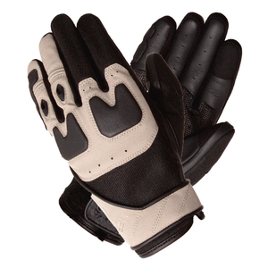 Sand Black Goat Leather & Mesh Motorbike Gloves Motorcycle Auto Racing Wear Sand Genuine Leather Gloves For Men - Product Image 1