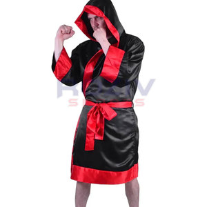 Bata de Entrada de Artes Marciales de Nailon de Diseño Personalizado, de Alta Calidad, Satinado, para Kickboxing, Boxeo, con Cinturón - Product Image 6