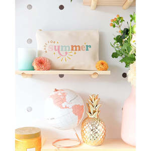 กระเป๋าจัดระเบียบเครื่องสำอางฤดูร้อนสุดน่ารัก ทำจากผ้าแคนวาสฝ้ายรักษ์โลก พร้อมโลโก้สั่งทำ กระเป๋าใส่เครื่องสำอางพกพาลายตัวอักษร - Product Image 3