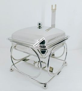 Calentador de comida de plato de frotamiento de metal de alta calidad de forma cuadrada Chafer y calentador de alimentos hecho en metal de acero inoxidable - Product Image 1