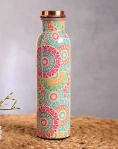 Bouteille en cuivre imprimée émaillée pour le stockage de jus de fruits, ustensiles de cuisine, boissons, avantages pour la santé, eau en cuivre décorative - Product Image 4