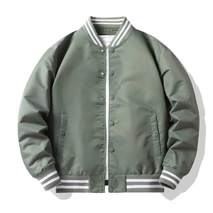 Vestes softshell à capuche brodées Offre Spéciale rétro manches laine cuir veste softshell pour hommes lettre homme vestes personnalisées - Product Image 2