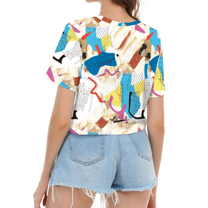 เสื้อยืดคอป180gs 95% สำหรับผู้หญิง100% คอตตอนคอกลมธรรมดาคอกลมเสื้อครอปออกแบบได้ตามต้องการ - Product Image 2