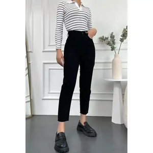 Pantalones Vaqueros de Mezclilla para Mujer de Primera Calidad, Ajustados, 100% Algodón, Ecológicos, Antiarrugas, Fáciles de Lavar, Venta al por Mayor OEM - Product Image 6