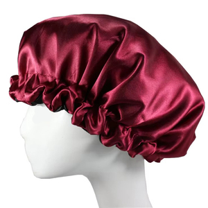 Gorro de seda para dormir, gorro de pelo para mujer, gorros de Color sólido con estampado de logotipo personalizado para mujer - Product Image 3