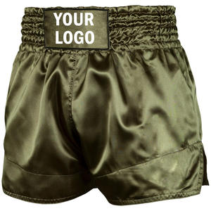 Shorts de Muay Thai pour hommes et femmes, pantalons d'entraînement sportif avec logo frontal pour uniformes de boxe, shorts de MMA - Product Image 1