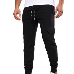 Pantalons pour hommes Pantalon de jogging décontracté d'été en coton Pantalon de survêtement pour homme Pantalon personnalisé de couleur noire multi-poches pour le printemps et l'automne - Product Image 4