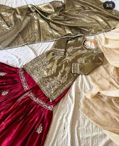 Costumes de fête modernes pour femmes, de style indien, non cousus, brodés à la main, tendance, style traditionnel, en soie - Product Image 2