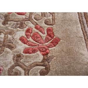 พรมไหมถักมือสีเบจน้ำตาล Gulmarg ขนาด 9x12 ฟุต ลายเมดัลเลียนใหม่ รูปทรงสี่เหลี่ยมผืนผ้า สำหรับห้องโถง ห้องนั่งเล่น ตกแต่งบ้านในฤดูร้อน - Product Image 3