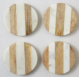 Vente en gros personnalisé sous-verre gravé en marbre et bois rond porte-gobelet de protection de table personnalisé - Product Image 2