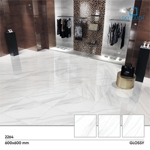 Détaillant en gros Modern Porcelanato 600x600 Carreaux de revêtement de mur aspect marbre poli et émaillé pour salle de bain Fabriqué - Product Image 5