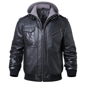 Veste en cuir d'agneau véritable de haute qualité pour hommes - Product Image 1