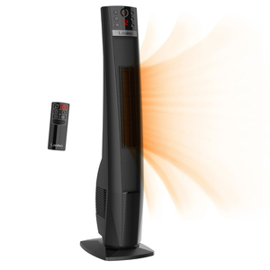 Chimenea Eléctrica de Cerámica Oscilante Las ko de 32 Pulgadas, 1500W, Resistente al Agua, para Exteriores, con Iluminación Solar Remota, Envío Inmediato, Superventas - Product Image 1