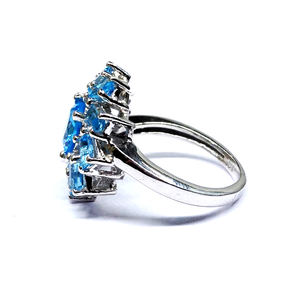 Anillos de piedras preciosas de Topacio azul Natural para mujer, joyería personalizada de Plata de Ley 925, moda hecha a mano - Product Image 3