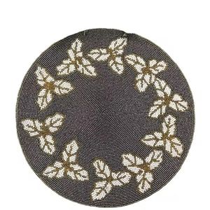 Hecho a mano en India, Mantel Individual adornado con cuentas de semillas de moda, accesorios de bordado de moda, diseño de cuentas - Product Image 1