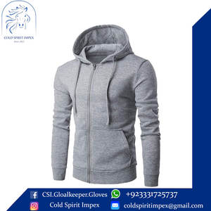 Sweat-shirt à capuche à manches longues de couleur unie pour hommes, veste à fermeture éclair et cordon de serrage avec poches - Product Image 4