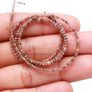 Pulsera de cuentas rondelle facetadas de diamante natural genuino de diamante rojo champán para fabricación de joyas suministros a granel al por mayor - Product Image 3