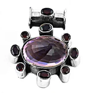 Bague en argent 925 avec améthyste pour femmes, bijoux en pierres précieuses - Product Image 1