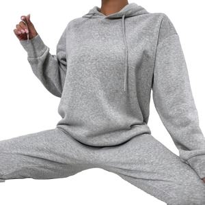 Chándal de Invierno para Mujer, Personalizado por el Fabricante, de Alta Calidad, Algodón Grueso, Largo, con Capucha, Estilo Urbano, con Cordón Ajustable - Product Image 4