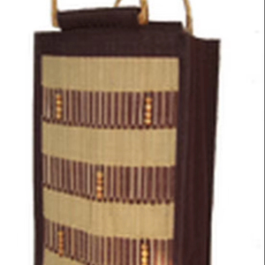 Bolsa de Transporte de Vino Reutilizable Ecológica para Seis Botellas, Bolsas de Regalo de Yute con Asa de Caña Rústica, Bolsa de Vino Portátil Elegante Lowellcraft - Product Image 1