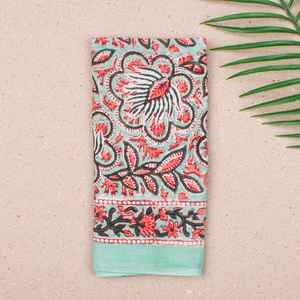 Pañuelo Boho de Algodón con Estampado de Bloques, Ligero, para el Cabello, para el Verano, para la Playa - Product Image 5