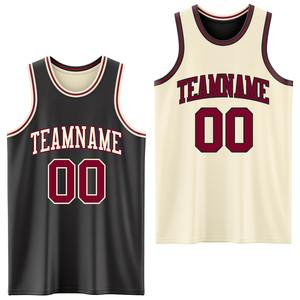 Directement de la marque Engro Sports Maillot de basket-ball à sublimation double face noir marron réversible personnalisé - Product Image 1