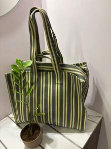 Grands sacs de courses réutilisables et durables en nylon recyclé écologique PP tissé avec fermeture éclair, impression offset, couleur et design personnalisés - Product Image 3