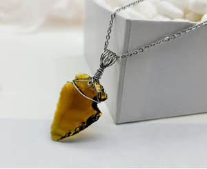 Pointe de flèche en verre brun naturel en vrac Offre Spéciale de la meilleure qualité enveloppée dans un cadeau en acier inoxydable par Alif cristal et agate - Product Image 2