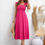 Robe midi plissée sans manches sexy pour femmes, robe de demoiselle d'honneur décontractée rose rouge à col carré - Product Image 5