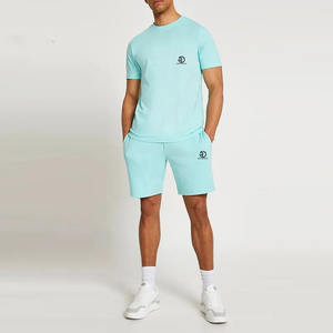 Men's Summer Hip Hop Casual Sports Track Sweat suit Plain Print 3D Pattern T Shirt <b>Short</b> Set Athletic Sports Style - Product Image 2