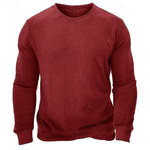 Sudadera Ligera de Manga Larga para Hombre, con Cierre, de Felpa, Antiarrugas, 100% Algodón, Moderna, Talla Grande - Product Image 1