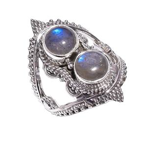 Anillo de labradorita de fuego de Plata de Ley 925 clásico profesional para mujer joyería al por mayor para fiesta de boda 2023 Navidad - Product Image 1