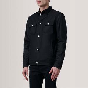 Irwin Black Waxed Canvas Field <b>Jacket</b> Water-Proof Reversible Workwear Style Zippered Closure Hooded XS XL Autumn Vintage Pattern - Product Image 3