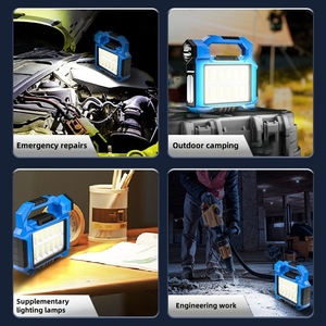 Faro di emergenza solare a <span class=keywords><strong>LED</strong></span> IP65 USB ricaricabile portatile portatile Mobile da campeggio all'aperto luci della musica al piano terra - Product Image 4