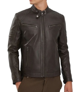 Chaqueta para Hombre de Piel de Oveja, Chaqueta de Motociclista de Cuero Genuino, Moda Urbana - Product Image 3