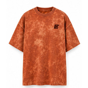 เสื้อยืดโอเวอร์ไซส์สไตล์โมเดิร์น ล้างสีแบบแอซิดวอช ลำลอง สตรีทแวร์ ผ้าฝ้าย ทรงหลวม ไหล่ตก แฟชั่นแนวอเมริกัน ขายส่ง รับผลิตตามสั่ง - Product Image 1