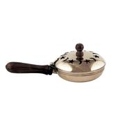 Offre Spéciale – Brûleur d'encens en laiton nickelé perforé motif Lune et Étoile avec poignée en bois – Coffret cadeau d'encens indien – Décoration intérieure et spiritualité