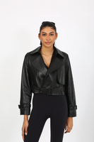 Blazer de Mujer a la Moda, de Piel de Oveja Negra, con Algodón, Tejido Crochet, Patrón Dobby 3D, Secado Rápido, Invierno, Calidad Premium, Personalizable