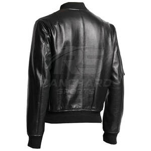 Chaqueta Bomber de Cuero Clásica, Moderna, Cómoda y Elegante, Chaqueta Bomber de Cuero Cálida, Suave y Moderna para el Día a Día - Product Image 5