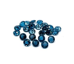 Topaze bleue de Londres naturelle ronde taille brillante 4 MM à facettes cristal de haute qualité pierre précieuse forme de coeur 9mm taille pour la fabrication de bijoux - Product Image 2