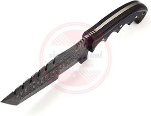Couteau de piste en acier damas fait à la main personnalisé Tracker à lame fixe couteaux de chasse couteaux de camping en plein air - Product Image 2