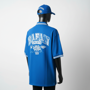 Polo pour homme en polyester piqué de haute qualité, 220 GSM, respirant, couleur bleue, broderie, logo personnalisé, chemises polo pour homme - Product Image 5