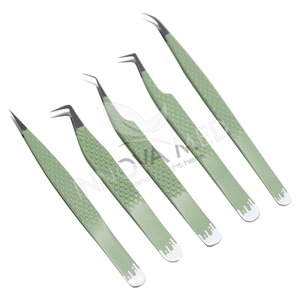 Pinzas de pestañas de color pastel al por mayor material sostenible de acero 2024 instrumentos lyelash pinzas de pestañas profesionales - Product Image 2
