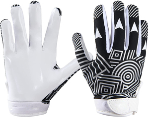 Nouveaux gants de football américain avec logo OEM personnalisé gants de football américain au dos sublimé à paume hautement collante - Product Image 4