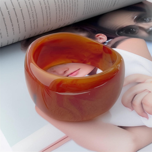 Nueva Pulsera de Resina Acrílica Transparente Teñida con Diseño de Concha de Tortuga, Exagerada e Irregular - Product Image 2